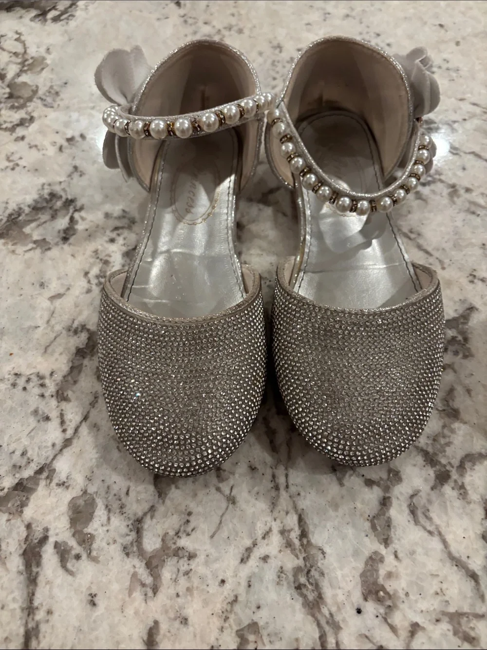 Elegant Silver Pearl-Embellished Kids